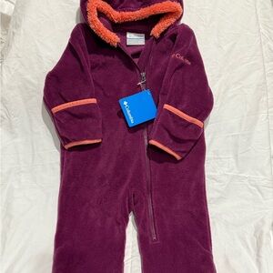 Columbia Kids Fleece One Piece in Purple and Orange